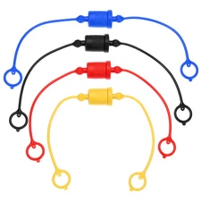 4Pcs/Set Rubber Hydraulic Coupler Dust Cap 3/8" ISO A, Yellow/Red/Blue/Black