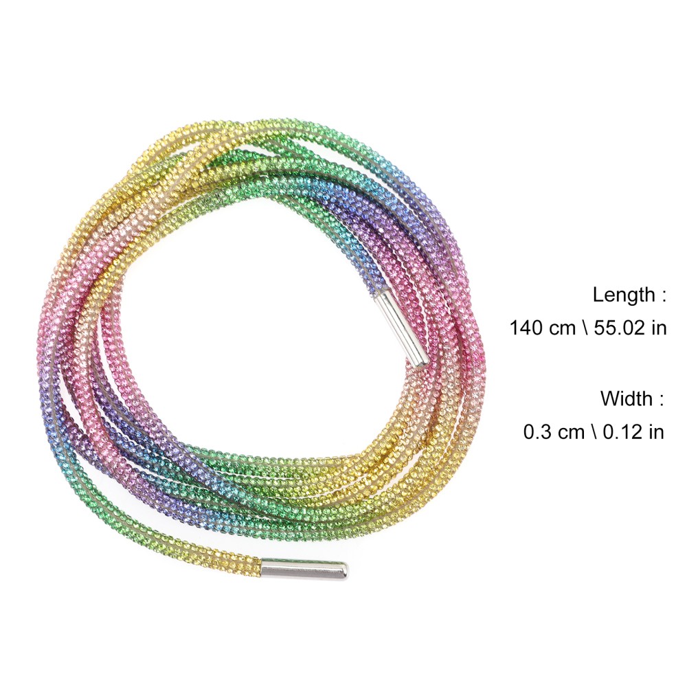 APL 3 Pezzi Lacci Completi Donna Bambino Glitter Strass Corda Scintillante