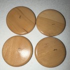 Set a four round hand, painted wooden coasters from Japan vintage — photo 2