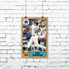 Cal Raleigh Seattle Mariners 1987 Baseball Card Poster - 11x17 in.
