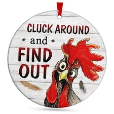 Rooster Ornament - Chicken Ornaments for Christmas Tree, Farm Animal Chicken 03