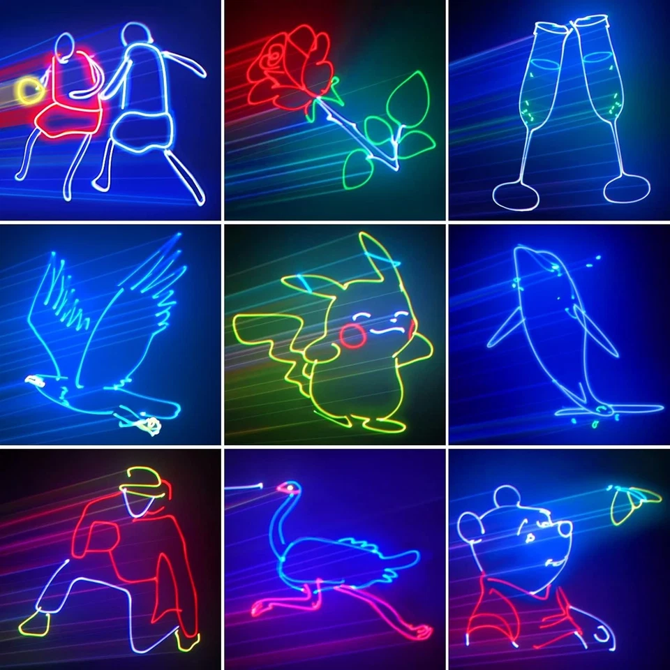 Proyector de espectáculos de animación RGB luces láser DJ Foto 4 de 4