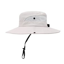 Womens Summer Sun Hat Beach Hat Wide Brim Outdoor UV Protection Hat 6-7 Beige