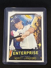 🔥Wyatt Langford 2026 Topps Heritage #TE-WL “The Enterprise”Texas Rangers SP