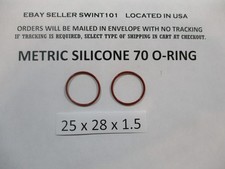 25mm ID x 28mm OD x 1.5mm thick SILICONE O-ring. Quan 2.