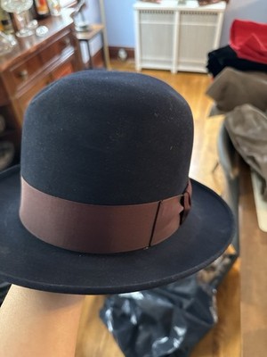 Vintage Finchley EstbFifth Ave Bowler Derby Hat Fur Felt Hand Blocked 6 7/8 Rare
