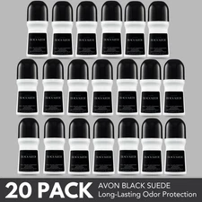 Avon Black Suede Antiperspirant Deodorant, Long-Lasting 2.6 fl oz (20-Pack)
