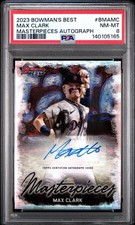 2023 Bowman's Best Max Clark Masterpieces Auto /99  Tigers SP PSA 8