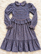 Vintage Polly Flinders Girls Size 10 Hand Smocked Floral Dress 100 Cotton