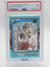 2024 Clearly Donruss Football Jayden Daniels Teal Rookie #52 PSA 9 Mint