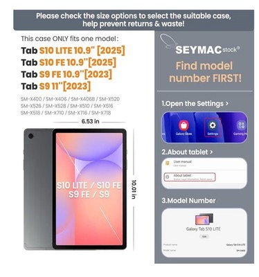Seymac Samsung Protective Case, Screen Protector, 360 Stand, Hand & Should Strap