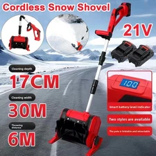 21V Cordless Snow Shovel 12" Electric Snow Blower 2x21V Battery &Charger