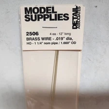 Detail Associates 2506 All Scale Round Brass Wire pkg(4)