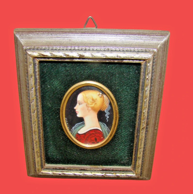 Miniatur Portrait Dame handgemalt signiert C. B. Whitman 1970 1990er Jahre