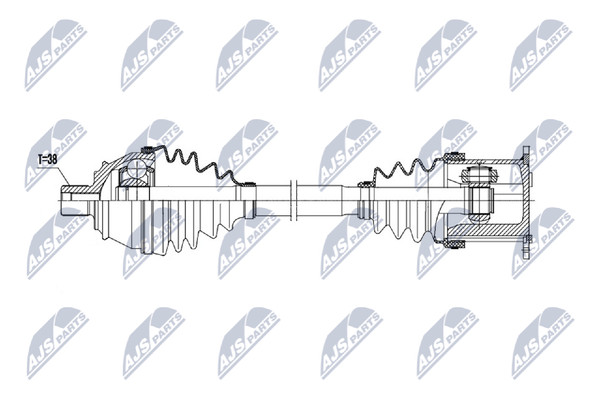 Nty Antriebswelle NPW-AU-105 104Mm FüR Audi A6 C6 4F2 Avant 4F5 A8 D3 4E2 4E8-image