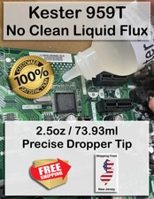 2.5oz KESTER 959T NO CLEAN LIQUID FLUX DROPPER TIPPED BOTTLE FOR SOLDERING