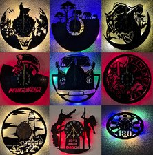 Wanduhr aus Vinyl Schallplatte LED Hintergrundbeleuchtung leises Uhrwerk