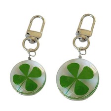 Lucky Charm Natural Four Leaf Clovers Pendant Large Handcrafted Unique Accessory