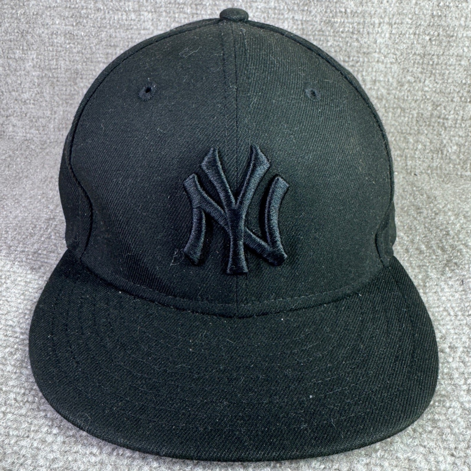 New Era New York Yankees Mens 8 Black 59FIFTY Fitted Hat Flat Brim