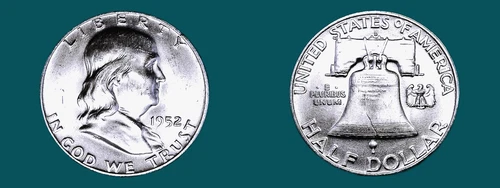 1952-D FRANKLIN HALF DOLLAR SILVER 50C HIGH CHOICE-BU++++ MS++++ FULL BELL LINES