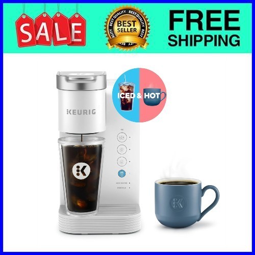 Keurig K-Iced Essentials Iced and Hot Single-Serve K-Cup Pod Coffee Maker, White