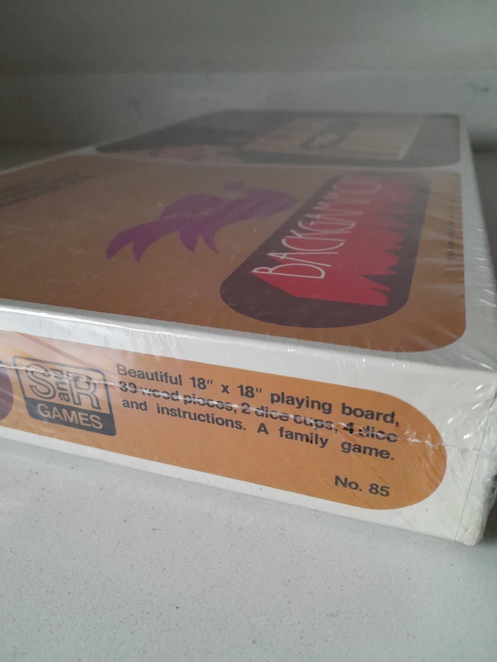 Vintage NOS 1975 Backgammon Board Game Selchow & Righter New Factory SEALED - Image 3 of 4