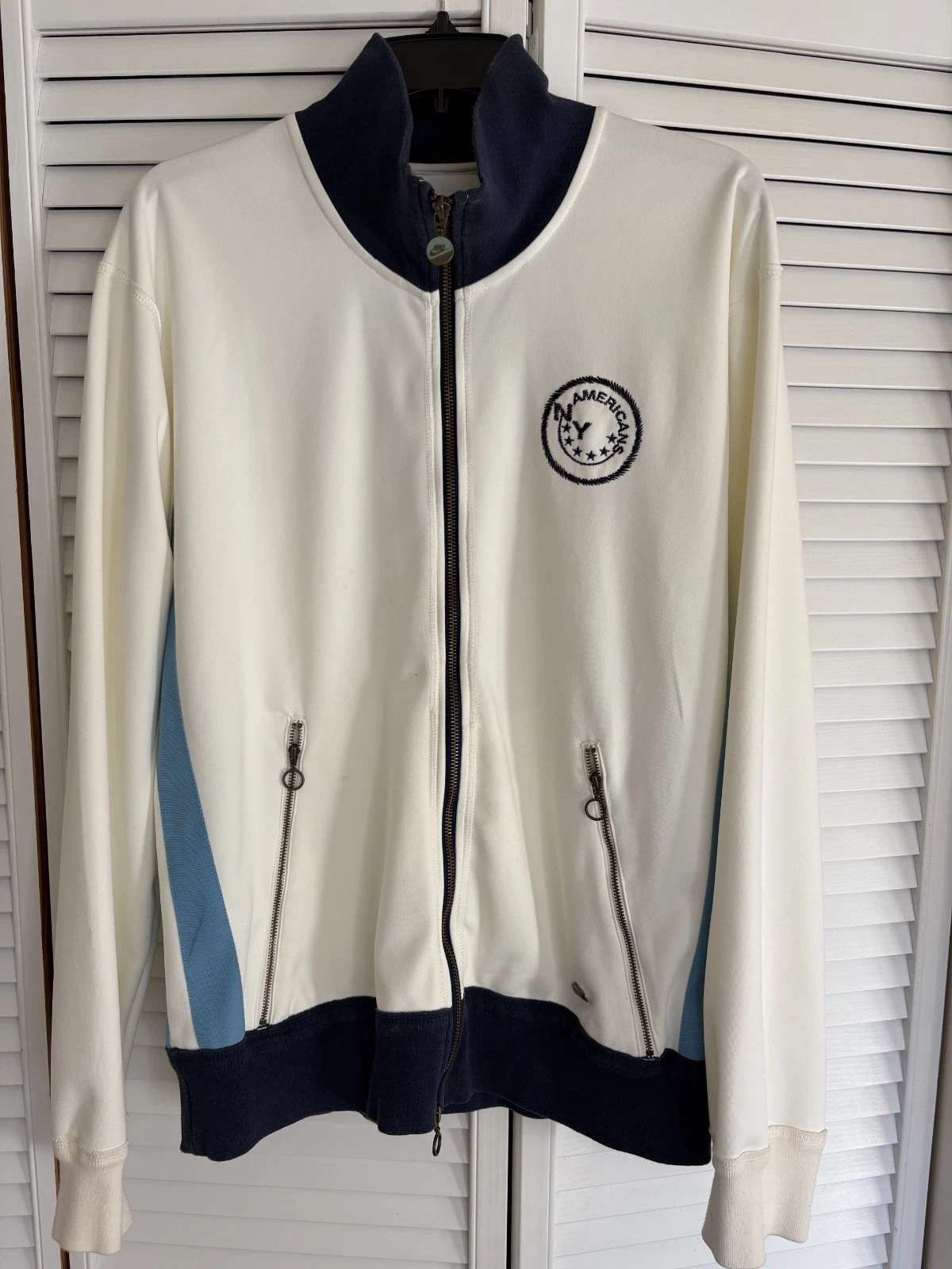 Nike New York Americans Sport Jacket Zipper White Men M/L