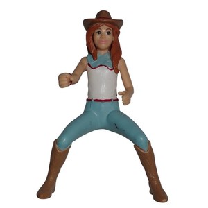 Schleich Horse Rider Cowgirl Equestrian Rider in Blue Red Hair replacement