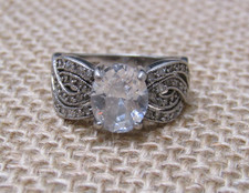 Women  s Sterling Silver 925 Cubic Zirconia Ring Size 7 Engagement/ Wedding Style