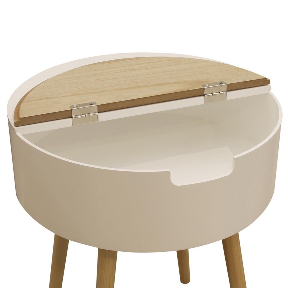 Table d'Appoint & Coffre "Iowa" 54cm Naturel