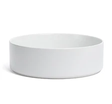 Over & Back Stackable Serving Bowl 100% Stoneware Semi-Matte White Salad Pasta