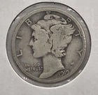 1919 D  Mercury Dime - 107 Years Old!!   BELOW SILVER VALUE