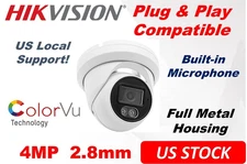 Ⲏіkvіsіon Compatible Full Color ColorVu 4MP Outdoor POE IP Camera 2.8mm w/Mic