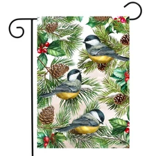 Briarwood Lane Winter Chickadees Garden Flag