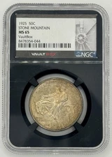 1925 Stone Mountain Commemorative Half Dollar 50C NGC MS65 VaultBox