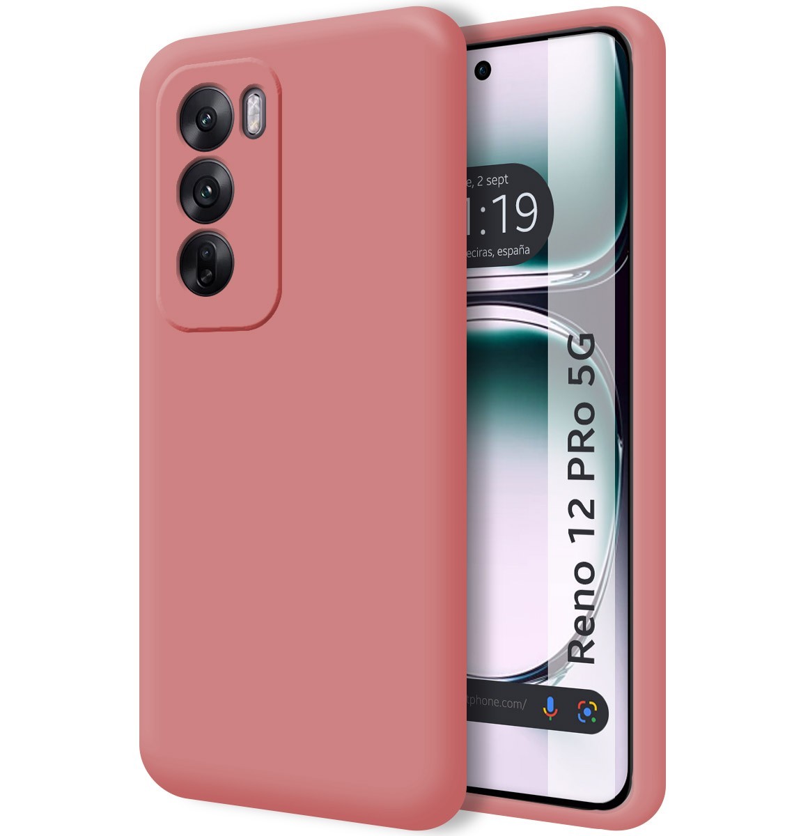 Fodera In Silicone Liquido Ultra Morbido Per Oppo Reno 12 Pro 5G Colore Rosa
