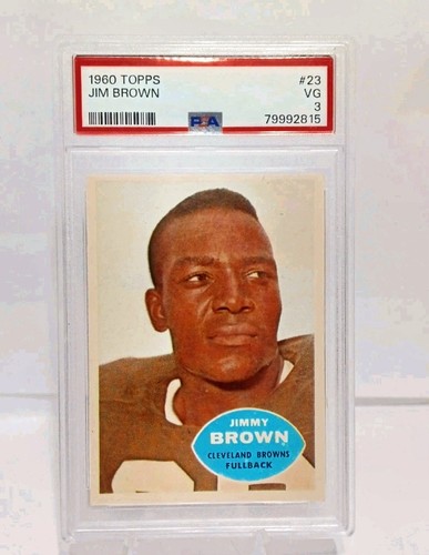1960 TOPPS FOOTBALL #23 JIM BROWN PSA VG 3 BROWNS
