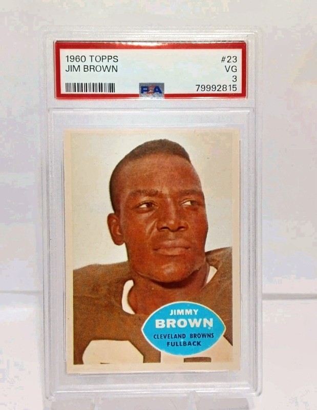 1960 TOPPS FOOTBALL #23 JIM BROWN PSA VG 3 BROWNS