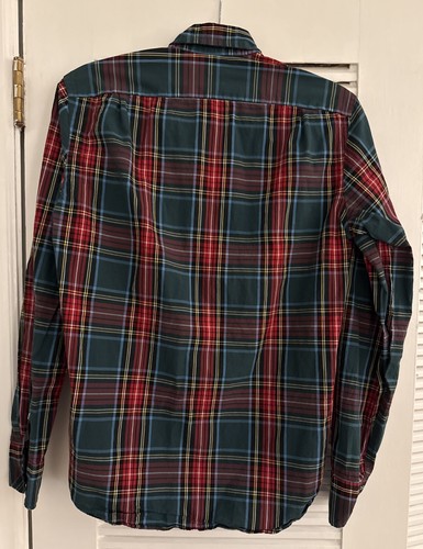 New J Crew Men’s Flex Washed Plaid Cotton Shirt, Slim Fit, SM - Picture 3 of 4