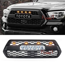 Front Grille For 2016-2023 Tacoma SR SR5 Mesh Grill Black w/4 LED/Garnish Sensor