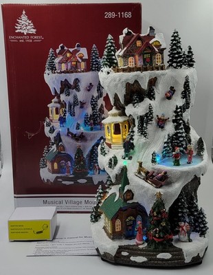 Enchanted Forest Musical Village Mountain RARE Christmas Lights & Music WORKS