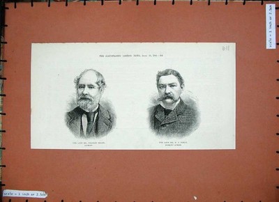 Original alter antiker Druck 1884 Byron dramatischer Autor Charles lesen Romancier Männer