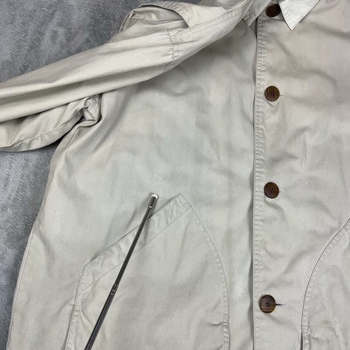 J Crew Distressed kariert gefüttert beige lästige Scheune Jacke Mantel Cordbesatz Herren XL - Bild 22 von 24