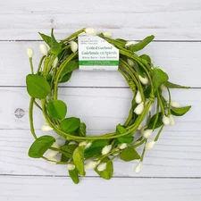 Coiled Garland White Berry 5 ft  Pip Floral Making Supplies