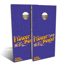 Retro 70s Cornhole Boards Skip's Garage Flower Power Backyard Tailgate Game
