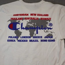 Champion Shirt Small Authentic Atheltic Apparel Vtg Graphic Amsterdam London