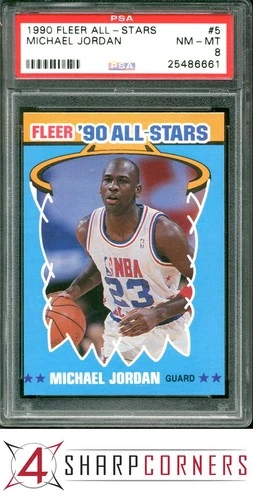 1990 FLEER ALL-STARS #5 MICHAEL JORDAN HOF PSA 8