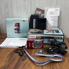 CANON IXUS 150 16.0MP Red Compact Digital Camera - Boxed with Charger & Battery
