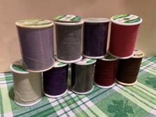   Vintage Lot Of 9 Spools Of Thread Vintage Mixed Colors As Pictured