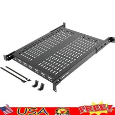1U 4 Post Rack Mount Shelf Vented Adjustable Depth Heavy Duty Server Shelf New
